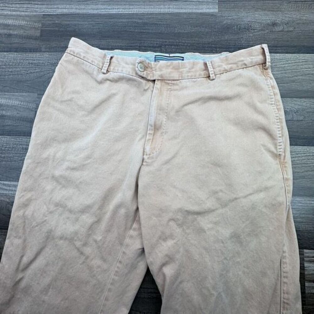 Peter Millar Pants Men 34 Salmon Chino Straight Leg Flat Front Pima Cotton Peach